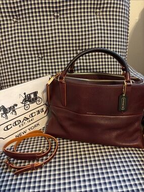 COACH Borough Bag in oxblood colored pebbled leather